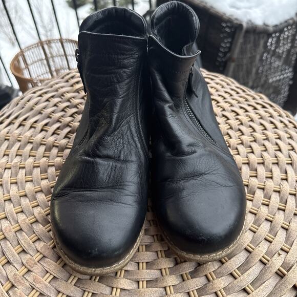 Andrea Conti Women's Ankle Boots Black Zip Comfort Flat 38 EU 7.5 US Excellent - Picture 5 of 16